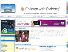 Tablet Screenshot of childrenwithdiabetes.com