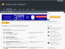 Tablet Screenshot of forums.childrenwithdiabetes.com